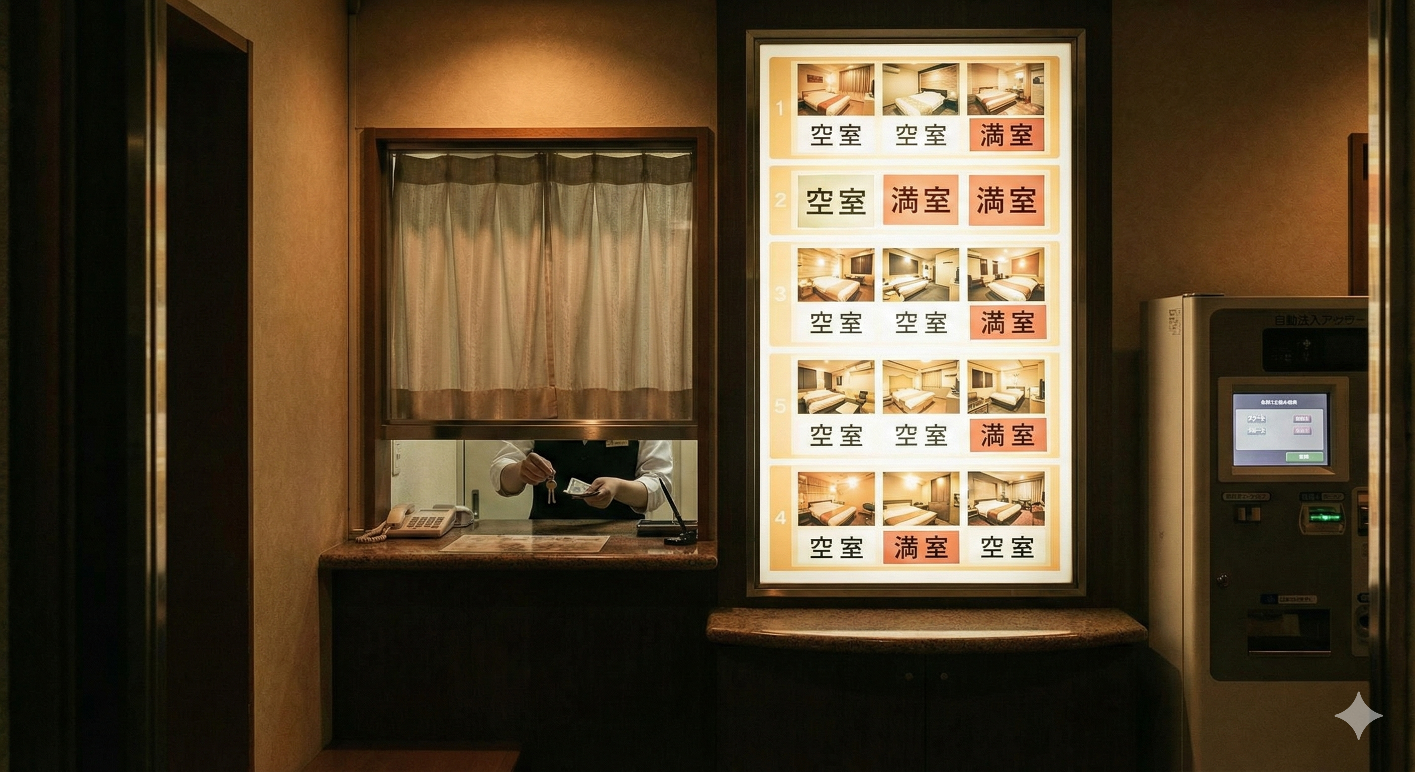ラブホテルのフロント