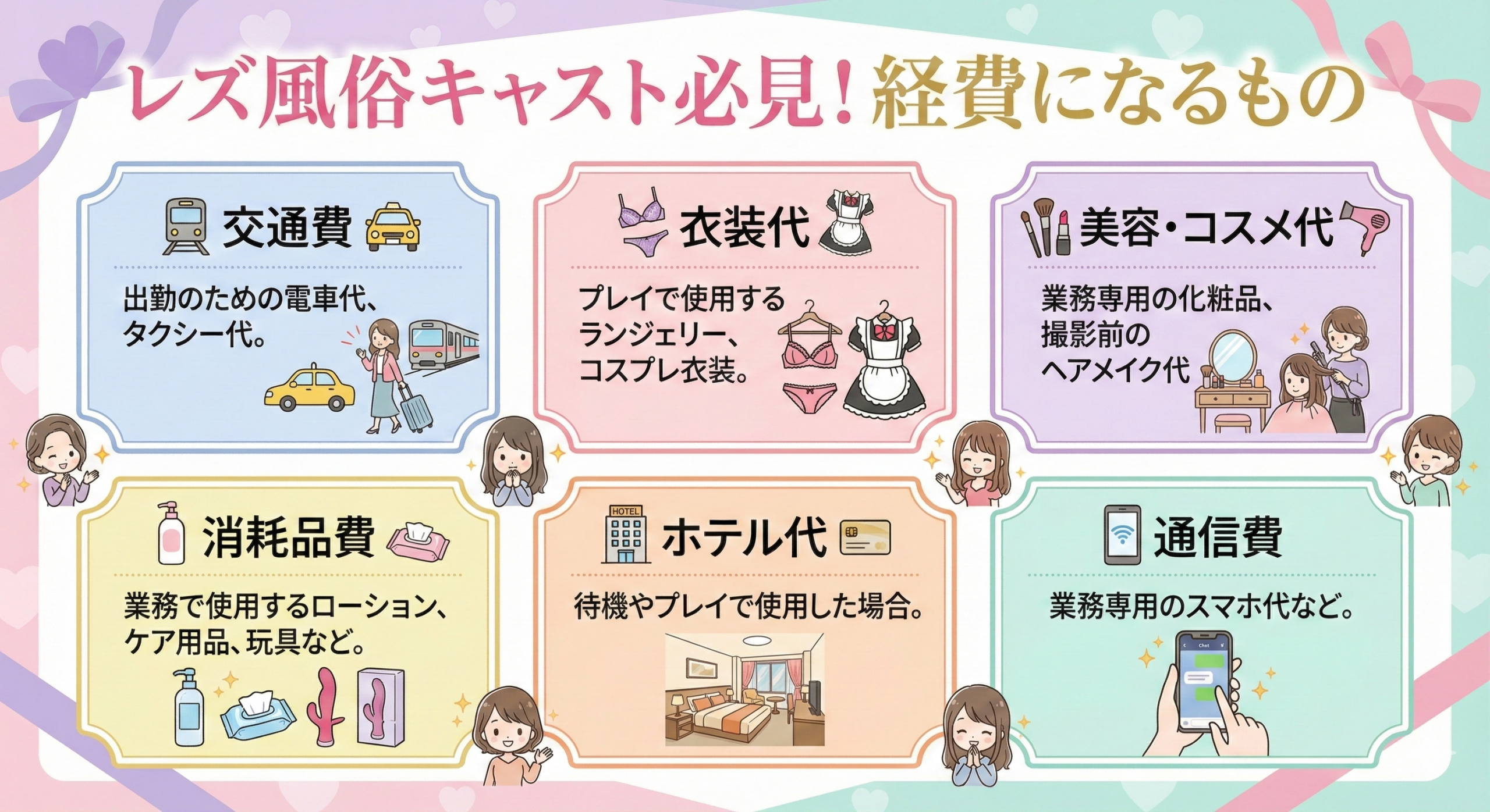 レズ風俗キャスト必見！経費になるもの