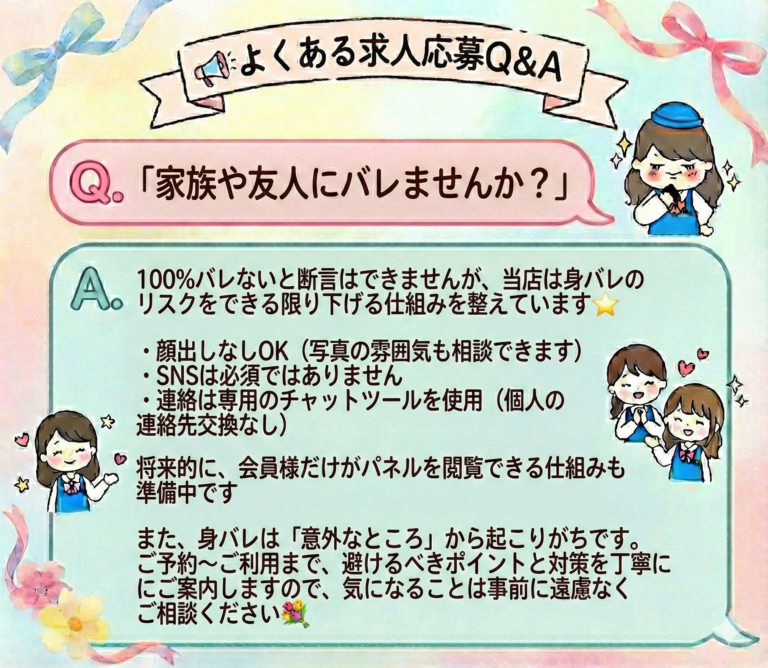 家族や友人にバレませんか？